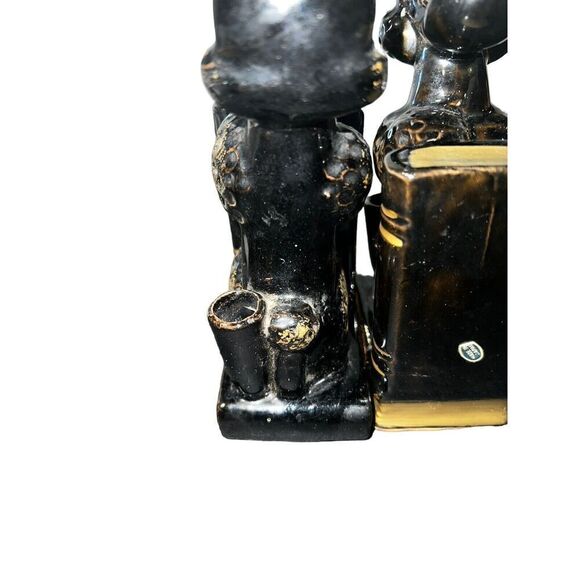 Vintage poodle bookends with pen holders Japanese redware MCM - Picture 5 of 7